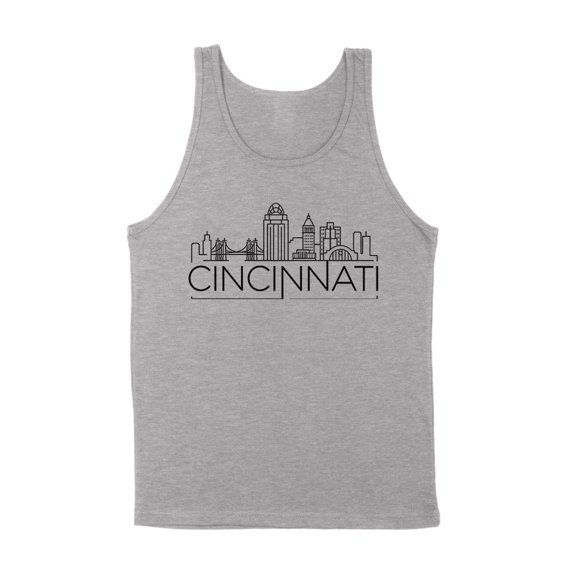 Skyline Cincinnati Ohio Tank Top Unisex Medium Grey