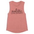 thumbnail image 1 of Skyline Cincinnati Ohio Women's Muscle Tank 2X-Large Desert Pink, 1 of 5