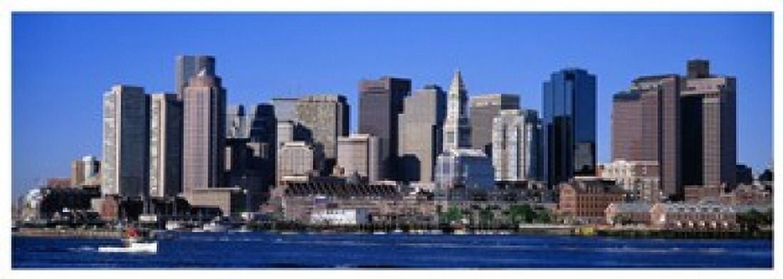 Skyline Cityscape Boston Massachusetts USA Canvas Art - Panoramic Images (36 x 12)