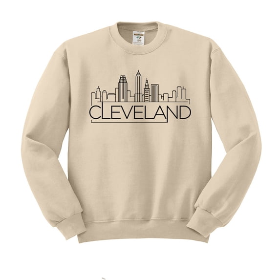 Skyline Cleveland Ohio Sweatshirt Unisex 2X-Large Sand