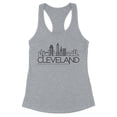 thumbnail image 1 of Skyline Cleveland Ohio Tank Top Fitted Racerback Women's 2X-Large Heather Grey, 1 of 5