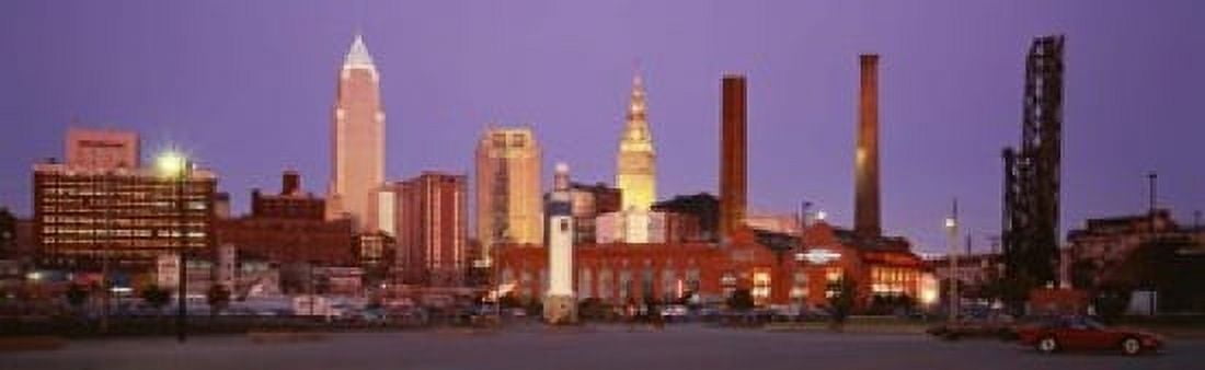 Skyline Cleveland Ohio USA Canvas Art - Panoramic Images (18 x 6)