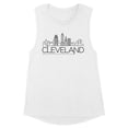 thumbnail image 1 of Skyline Cleveland Ohio Women's Muscle Tank Medium White, 1 of 5