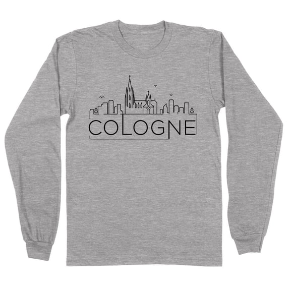 Skyline Cologne German Long Sleeve Shirt Unisex 5X-Large Grey