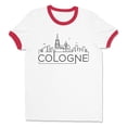 thumbnail image 1 of Skyline Cologne German Ringer Tee Shirt Unisex 2X-Large White/Red, 1 of 5