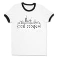 thumbnail image 1 of Skyline Cologne German Ringer Tee Shirt Unisex Large White/Black, 1 of 5