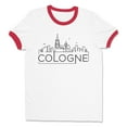 thumbnail image 1 of Skyline Cologne German Ringer Tee Shirt Unisex X-Large White/Red, 1 of 5