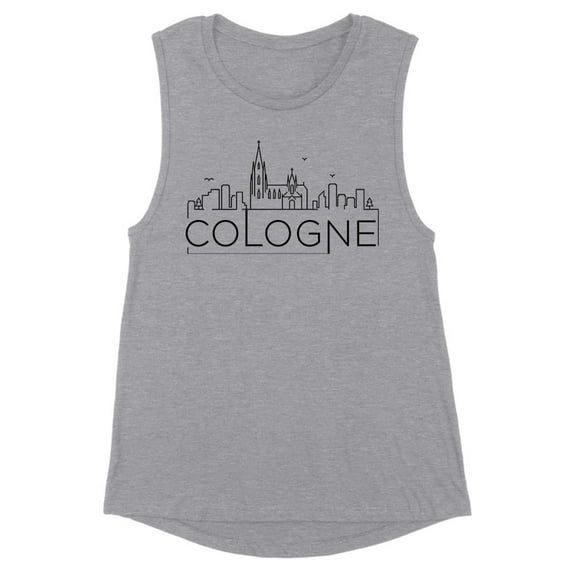 Skyline Cologne German Women's Muscle Tank X-Large Heather Grey