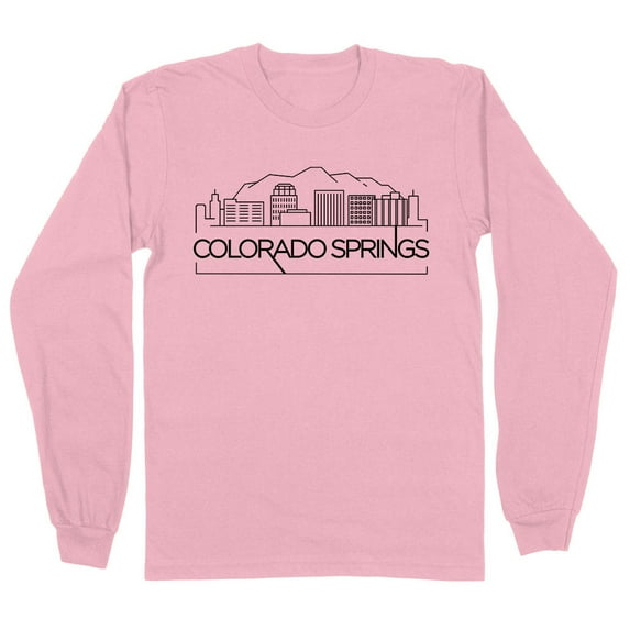 Skyline Colorado Springs Long Sleeve Shirt Unisex Small Pink