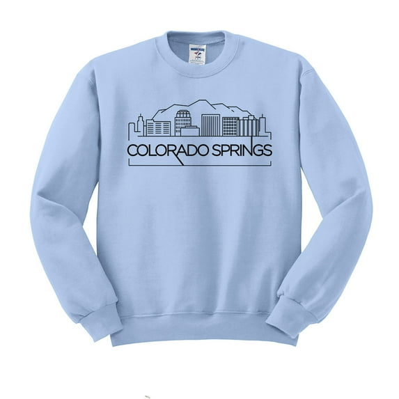 Skyline Colorado Springs Sweatshirt Unisex Medium Light Blue