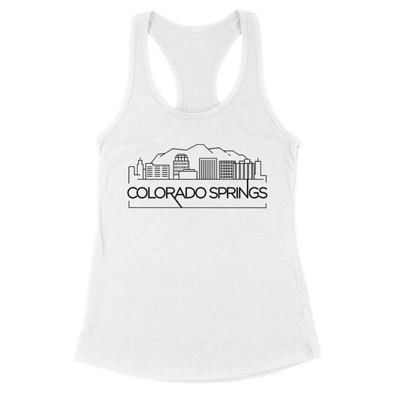 Skyline Colorado Springs Tank Top Fitted Racerback Women's Large White
