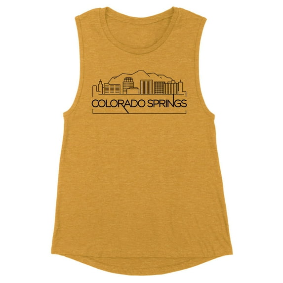 Skyline Colorado Springs Women's Muscle Tank X-Small Antique Gold