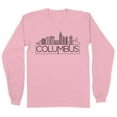 thumbnail image 1 of Skyline Columbus Ohio Long Sleeve Shirt Unisex 2X-Large Pink, 1 of 5