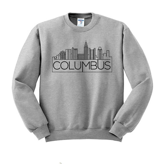Skyline Columbus Ohio Sweatshirt Unisex 4X-Large Grey