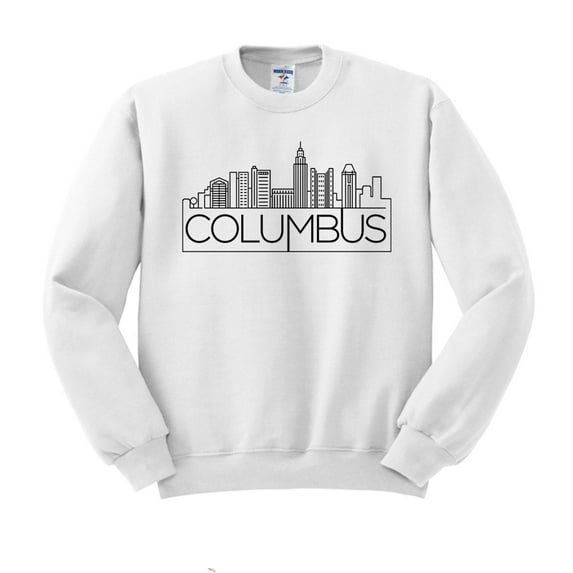 Skyline Columbus Ohio Sweatshirt Unisex Large White