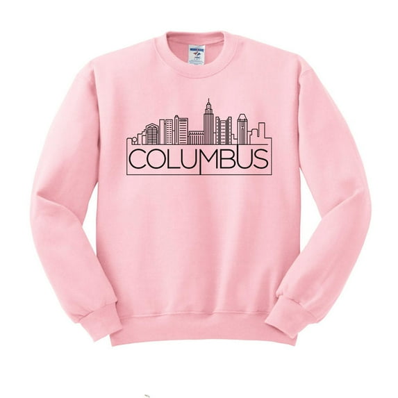 Skyline Columbus Ohio Sweatshirt Unisex Medium Pink