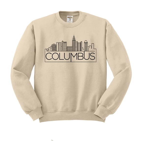 Skyline Columbus Ohio Sweatshirt Unisex Medium Sand