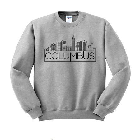 Skyline Columbus Ohio Sweatshirt Unisex Small Grey