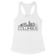 thumbnail image 1 of Skyline Columbus Ohio Tank Top Fitted Racerback Women's Small White, 1 of 5