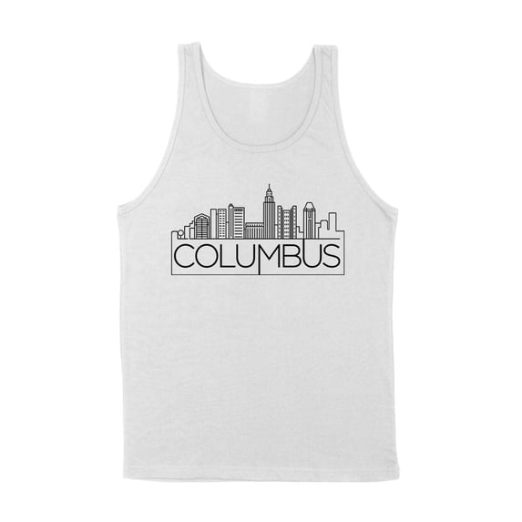 Skyline Columbus Ohio Tank Top Unisex Large White