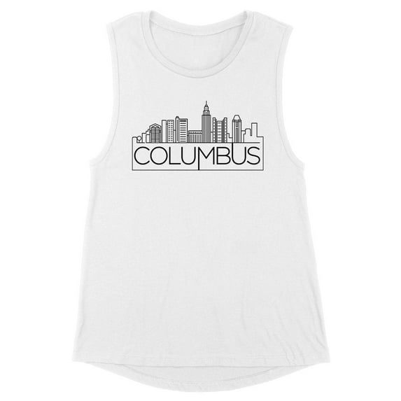 Skyline Columbus Ohio Women's Muscle Tank Large White