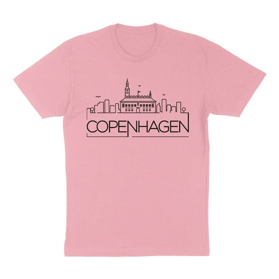 Skyline Copenhagen Denmark Shirt Unisex X-Large Pink