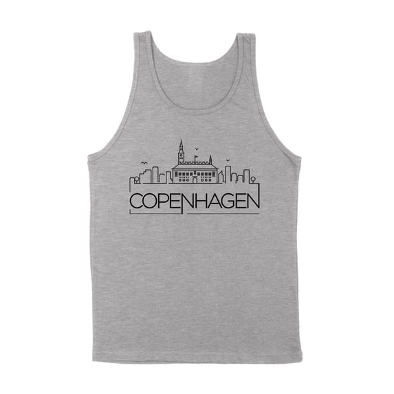 Skyline Copenhagen Denmark Tank Top Unisex 2X-Large Grey