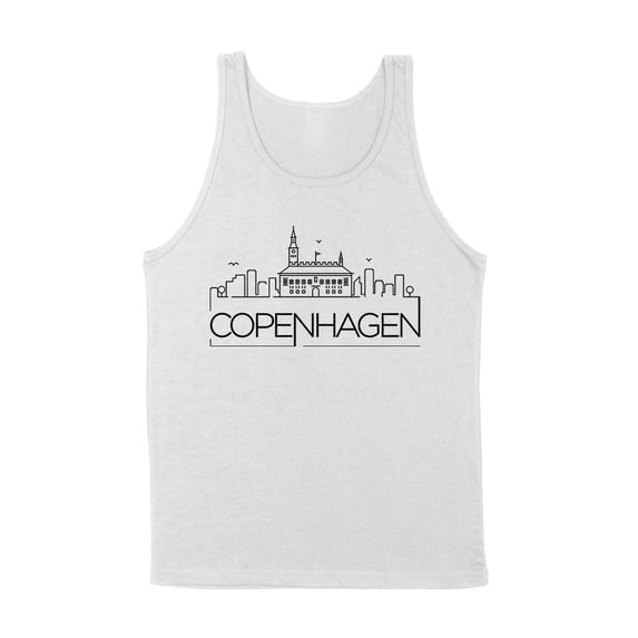 Skyline Copenhagen Denmark Tank Top Unisex Large White
