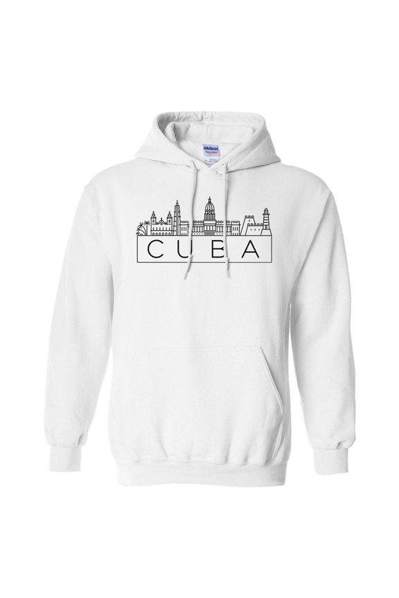 Skyline Cuba Hoodie Sweatshirt Unisex Small White