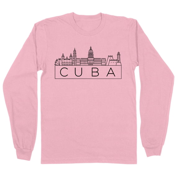 Skyline Cuba Long Sleeve Shirt Unisex 2X-Large Pink
