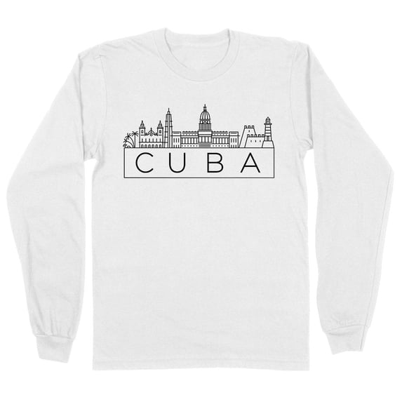 Skyline Cuba Long Sleeve Shirt Unisex Small White