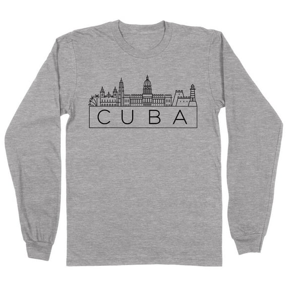 Skyline Cuba Long Sleeve Shirt Unisex X-Large Grey