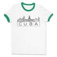 thumbnail image 1 of Skyline Cuba Ringer Tee Shirt Unisex Medium White/Kelly Green, 1 of 5