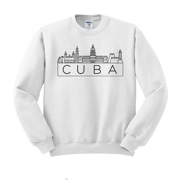 Skyline Cuba Sweatshirt Unisex Large White
