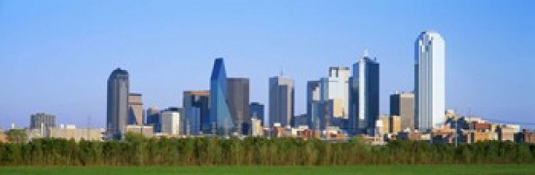 Skyline Dallas TX USA Canvas Art - Panoramic Images (18 x 6)