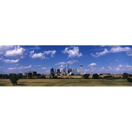 Skyline Dallas TX USA Poster Print by - 36 x 12