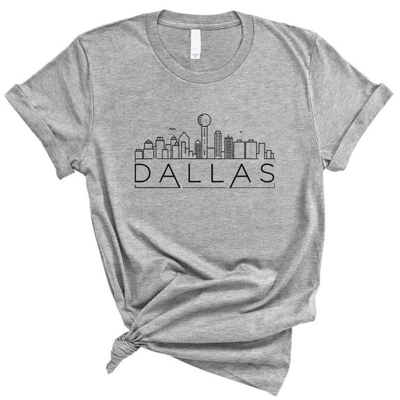 Skyline Dallas Texas Shirt Unisex Medium Grey