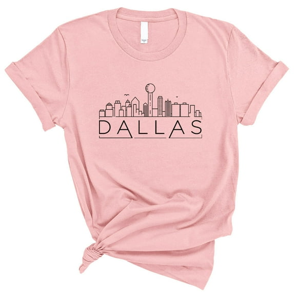 Skyline Dallas Texas Shirt Unisex Medium Pink