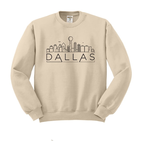 Skyline Dallas Texas Sweatshirt Unisex Large Sand