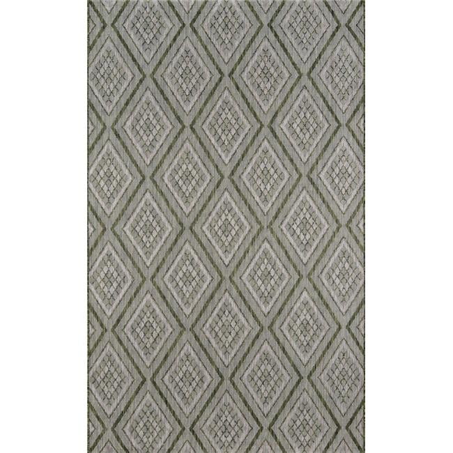Chic Geometric Green Outdoor Rug, 3'3" x 5', Easy Care