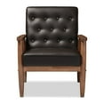 thumbnail image 1 of Skyline Decor Brown Faux Leather Upholstered Wooden Lounge Chair, 1 of 5