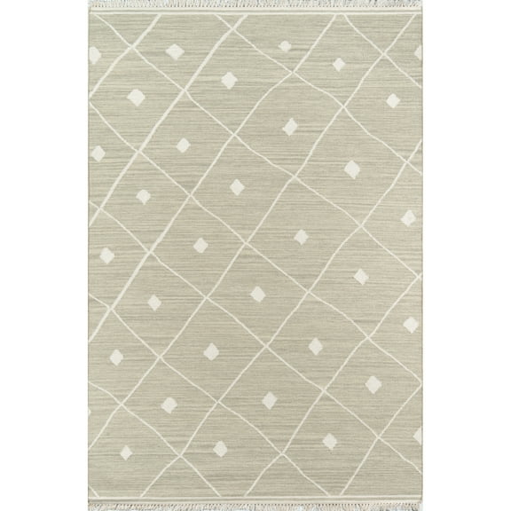 Skyline Decor Erin Gates by  Thompson Appleton Hand Woven Wool Area Rug Sage 5' x 7' 6" 5' x 8' Handmade Ivory Rectangle