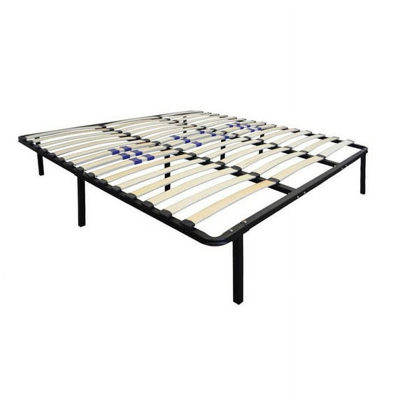 Skyline Decor Euro 14" Platform Metal Bed Frame with Adjustable Lumbar Support, California King