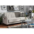 thumbnail image 1 of Skyline Decor Light Grey Fabric Upholstered Sleeper Sofa, 1 of 13