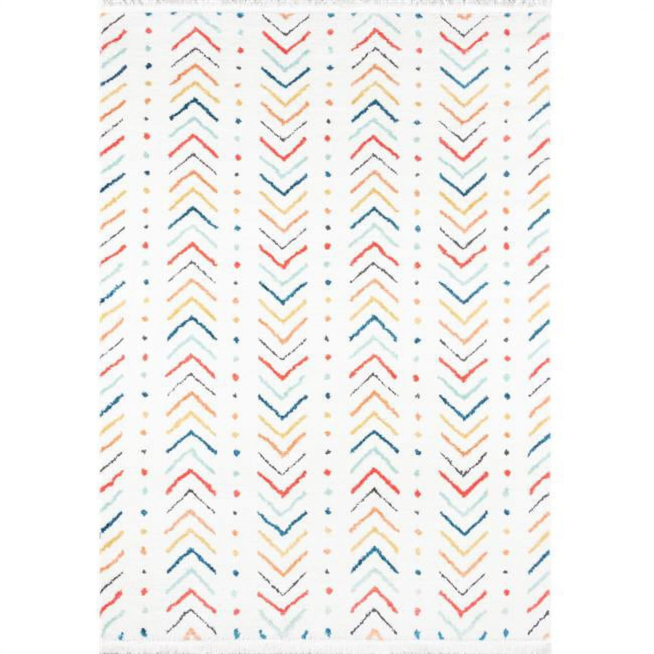Multicolor Geometric Synthetic Rectangular Rug 2 ft x 3 ft