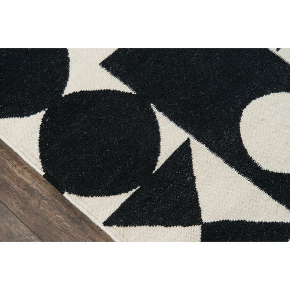 Novogratz by Momeni Topanga Roberta Flat Weave Black Wool Rug 2' X 3'