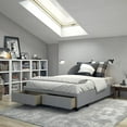 thumbnail image 1 of Skyline Decor Upholstered Linen Platform Storage Bed, GRAY, 1 of 5