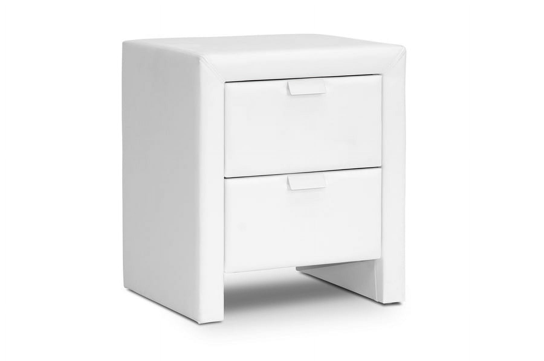 Skyline Decor White Upholstered Modern Nightstand
