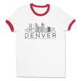 thumbnail image 1 of Skyline Denver Colorado Ringer Tee Shirt Unisex Medium White/Red, 1 of 1