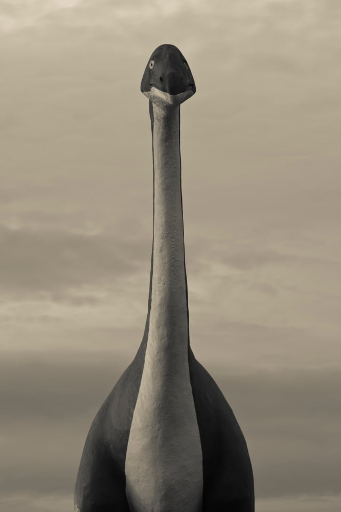 Skyline Drive Dinosaur statue at dawn Rapid City Pennington County South Dakota USA Canvas Art - Panoramic Images (24 x 36)